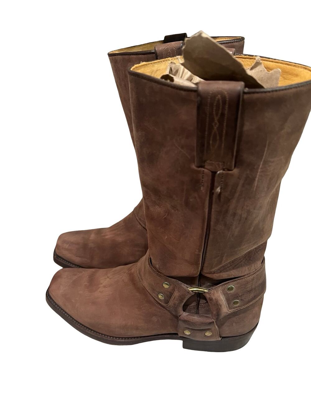 Tony Mora 1195 Men’s EU 42 Brown Leather Harness Biker Western Boots Spain